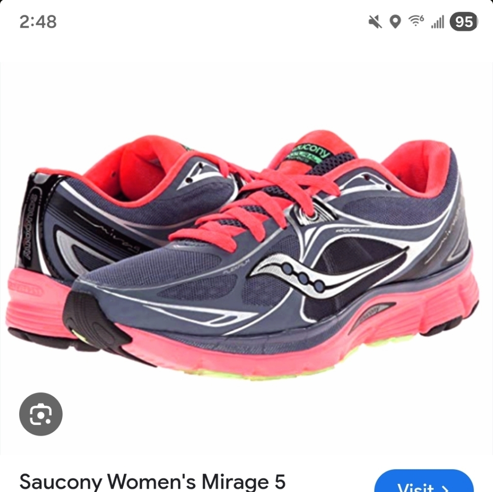 Saucony Navy and Coral Athletic Sneakers